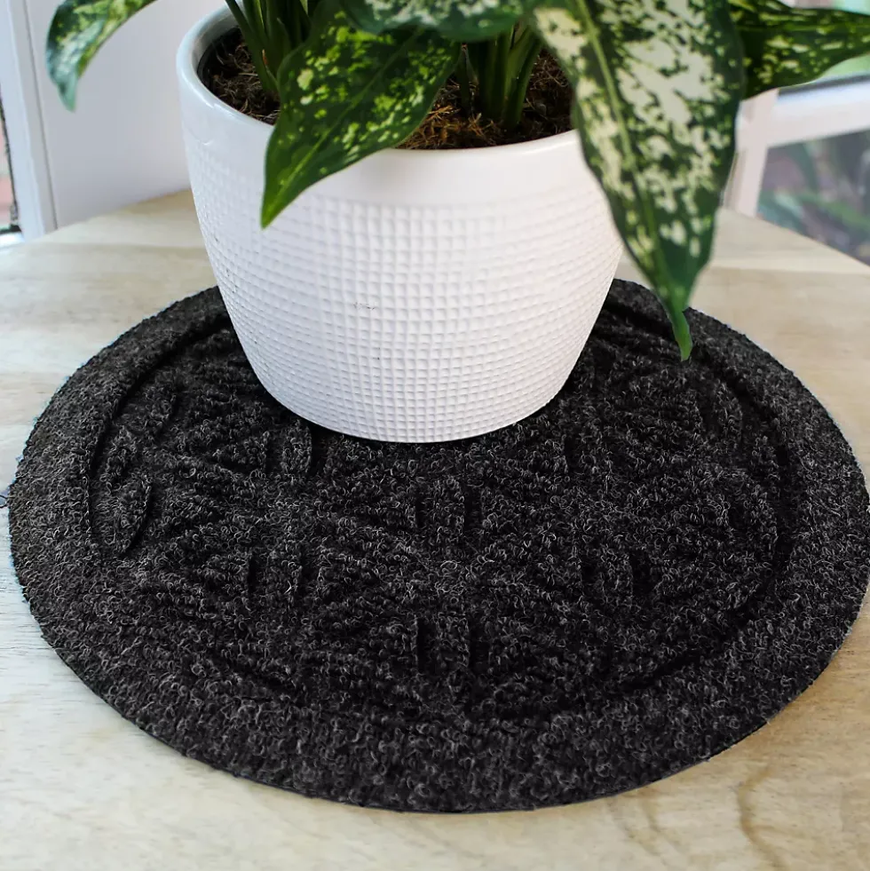 Matterly Waterblock 12" Round Flower of Life Plant Trivet - Set of 4