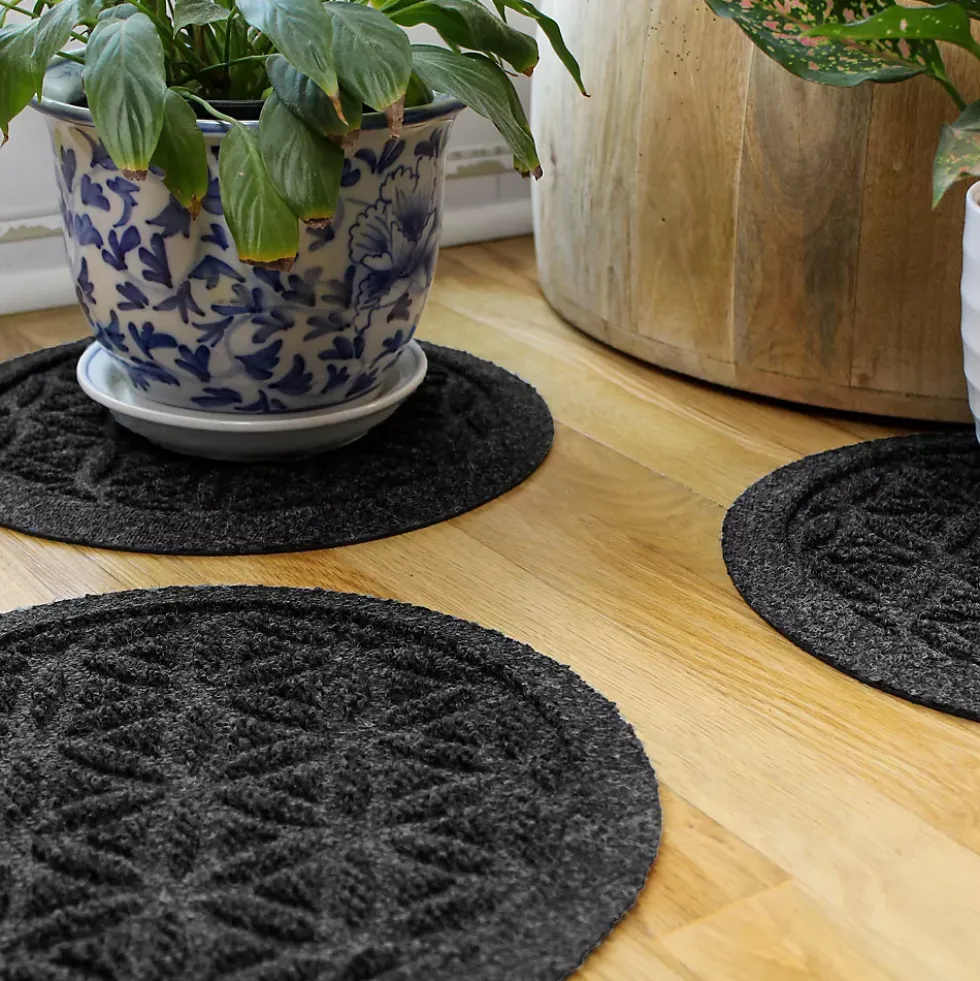 Matterly Waterblock 12" Round Flower of Life Plant Trivet - Set of 4
