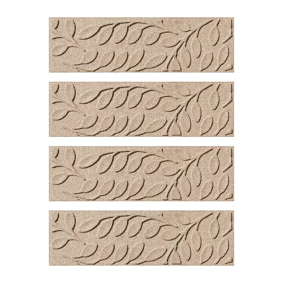 Matterly 8.5" x 30" Brittany Leaf Waterhog® Stair Treads - Set of 4