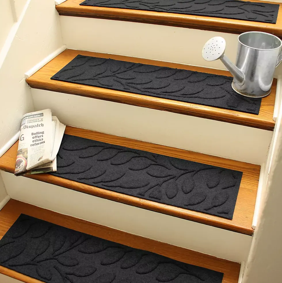 Matterly 8.5" x 30" Brittany Leaf Waterhog® Stair Treads - Set of 4