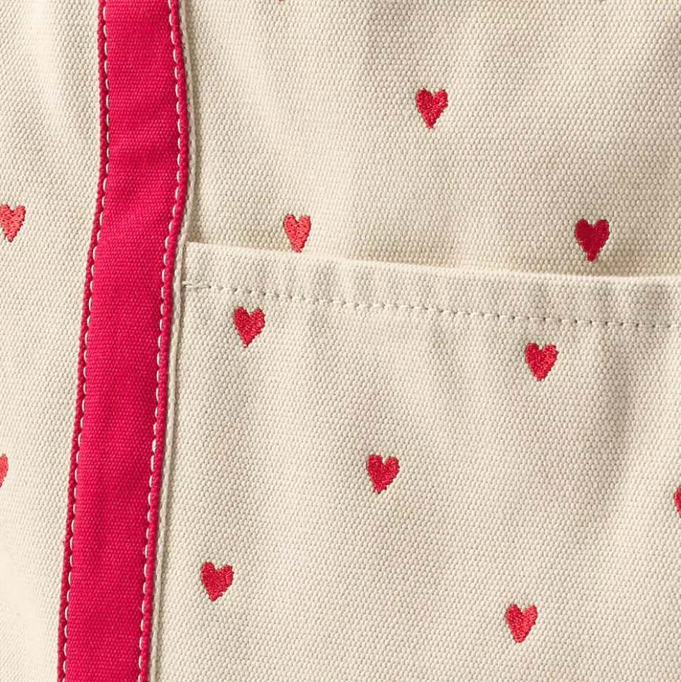 Medium Embroidered 5 Pocket Open Top Canvas Tote Bag