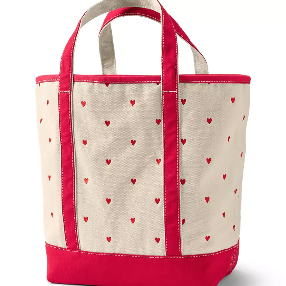 Medium Embroidered 5 Pocket Open Top Canvas Tote Bag