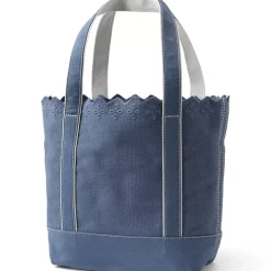 Medium Eyelet Canvas Open Top Tote