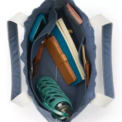 Medium Eyelet Canvas Open Top Tote
