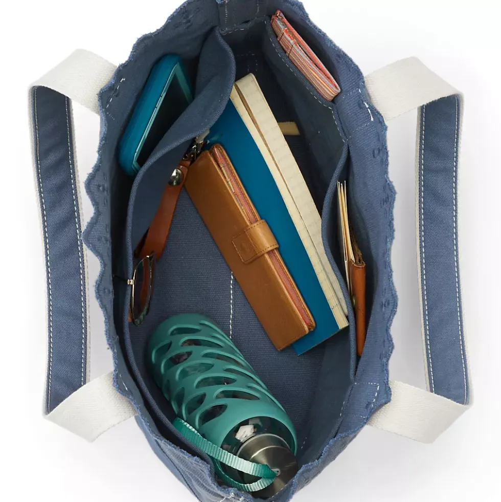 Medium Eyelet Canvas Open Top Tote