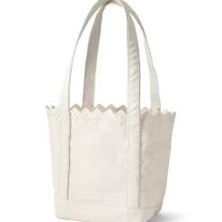 Medium Eyelet Canvas Open Top Tote