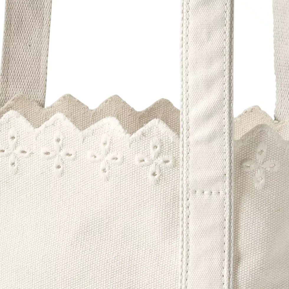 Medium Eyelet Canvas Open Top Tote