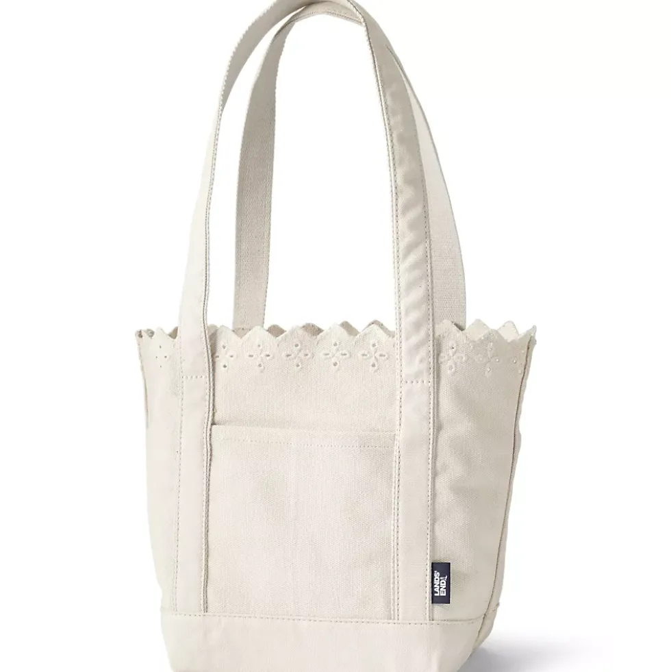 Medium Eyelet Canvas Open Top Tote