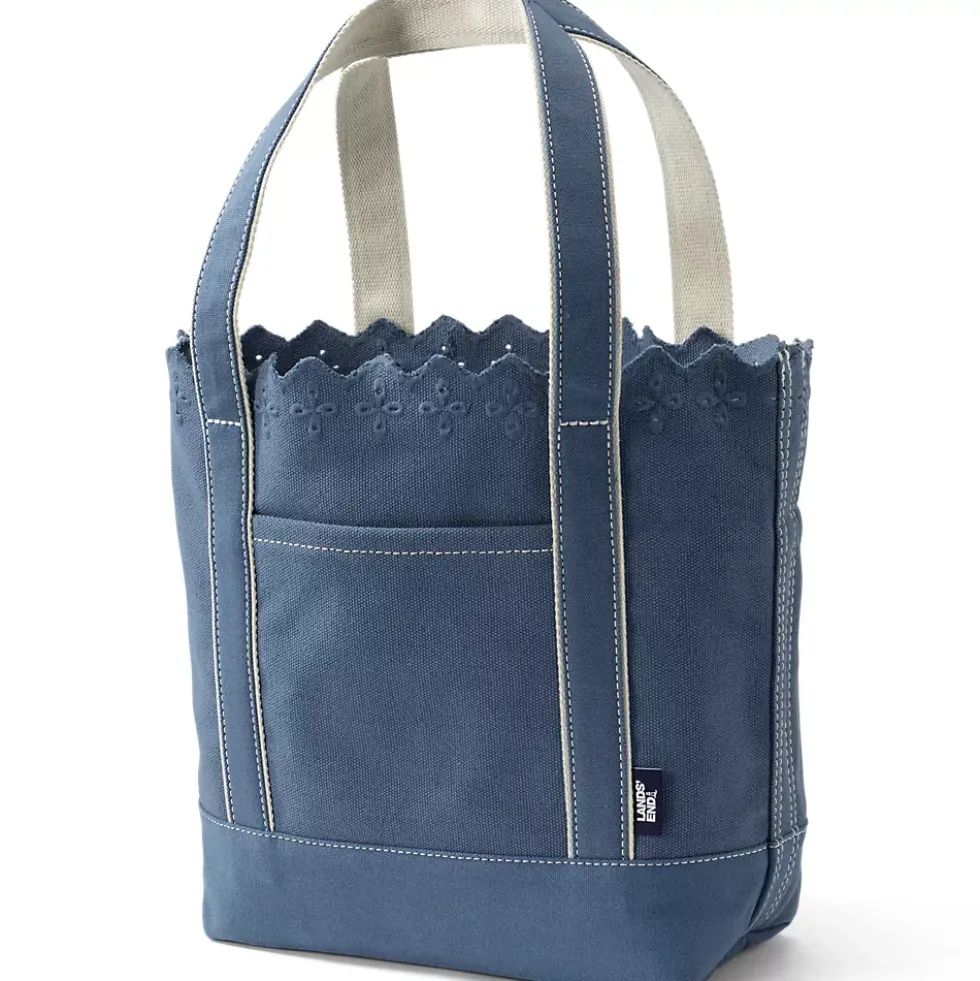 Medium Eyelet Canvas Open Top Tote