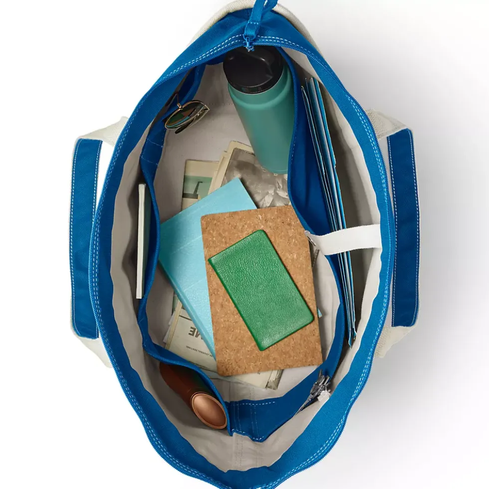 Medium 5 Pocket Open Top Canvas Tote Bag