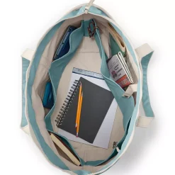 Medium 5 Pocket Open Top Canvas Tote Bag