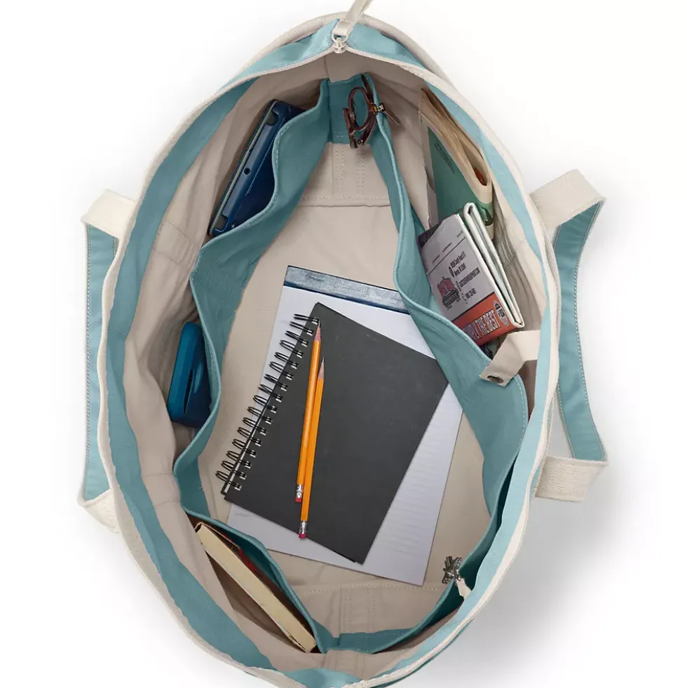 Medium 5 Pocket Open Top Canvas Tote Bag