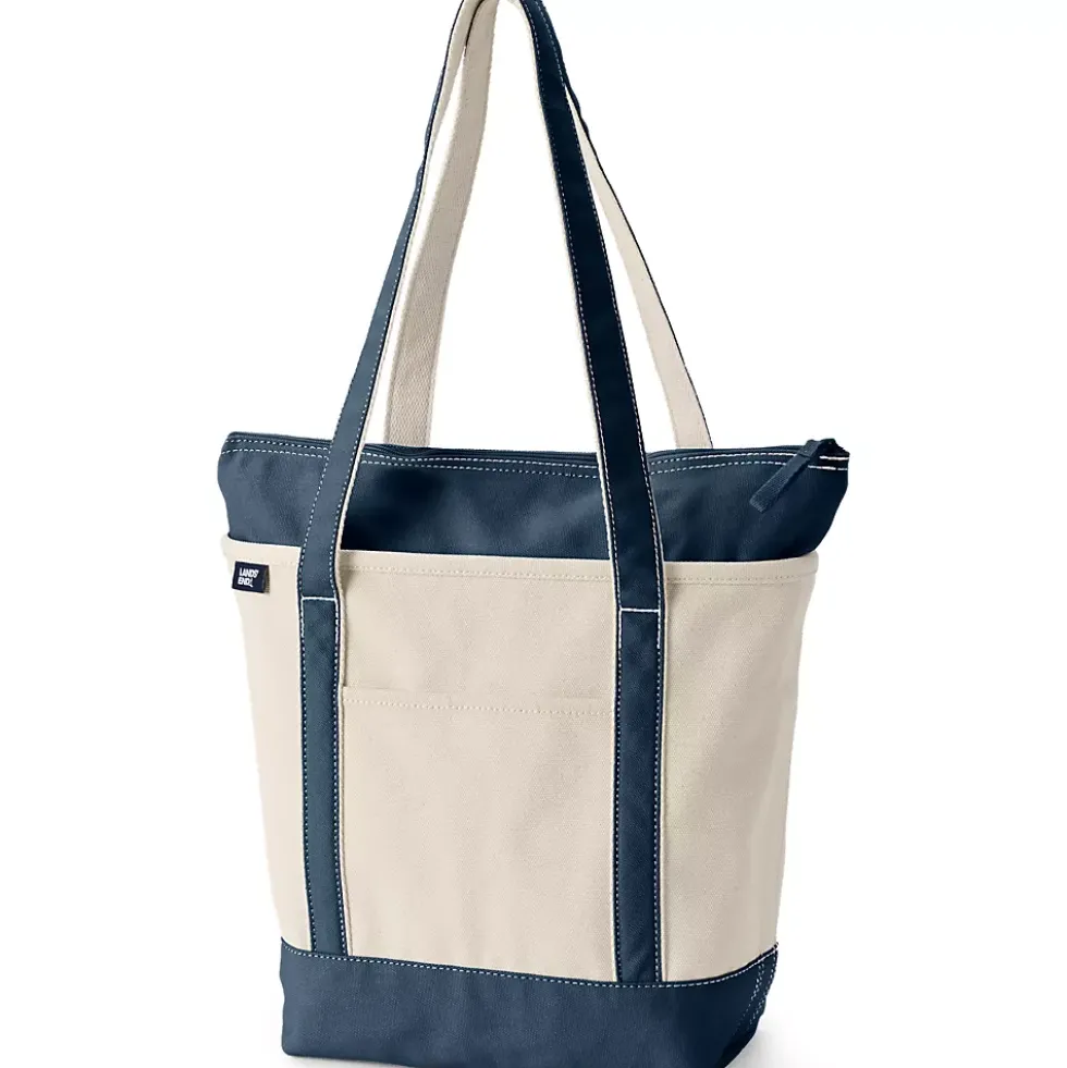 Medium 5 Pocket Open Top Canvas Tote Bag