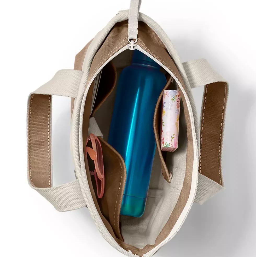 Medium 5 Pocket Open Top Canvas Tote Bag