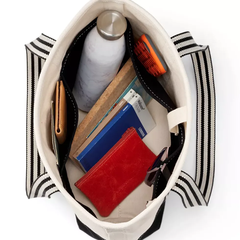 Medium 5 Pocket Open Top Canvas Tote Bag