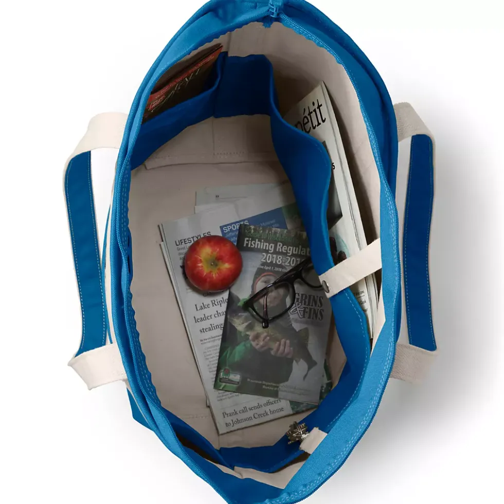 Medium 5 Pocket Open Top Canvas Tote Bag