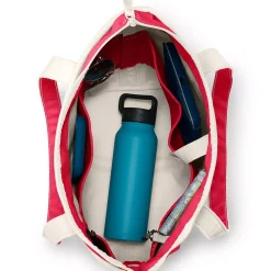 Medium 5 Pocket Open Top Canvas Tote Bag