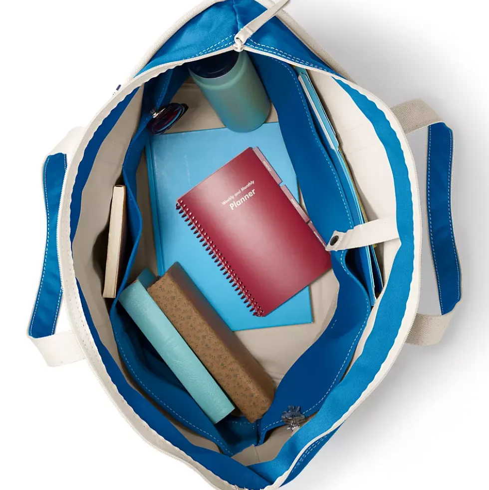 Medium 5 Pocket Open Top Canvas Tote Bag