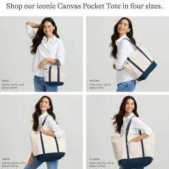 Medium 5 Pocket Open Top Canvas Tote Bag