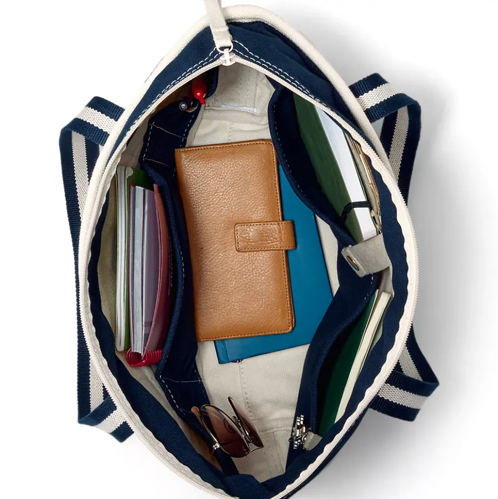 Medium 5 Pocket Open Top Canvas Tote Bag