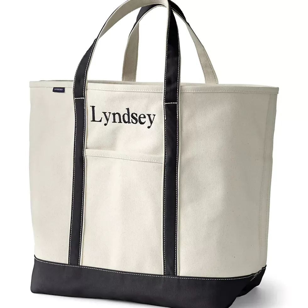 Medium 5 Pocket Open Top Canvas Tote Bag