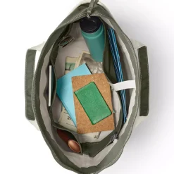 Medium 5 Pocket Open Top Canvas Tote Bag