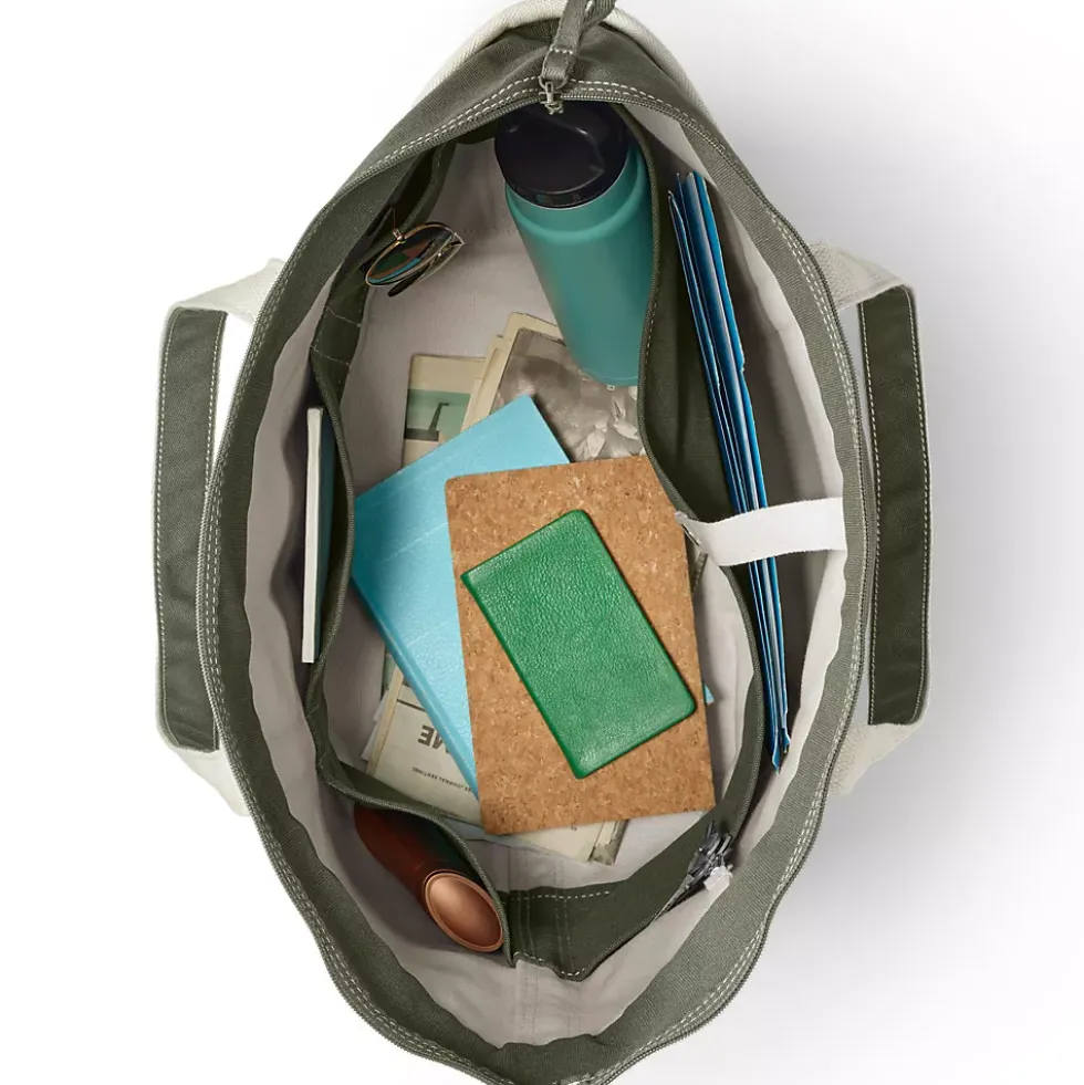 Medium 5 Pocket Open Top Canvas Tote Bag