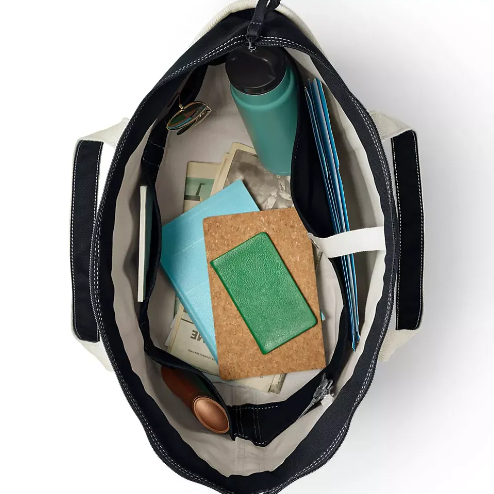 Medium 5 Pocket Open Top Canvas Tote Bag