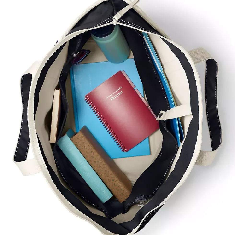 Medium 5 Pocket Open Top Canvas Tote Bag