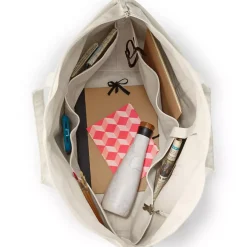 Medium 5 Pocket Open Top Canvas Tote Bag