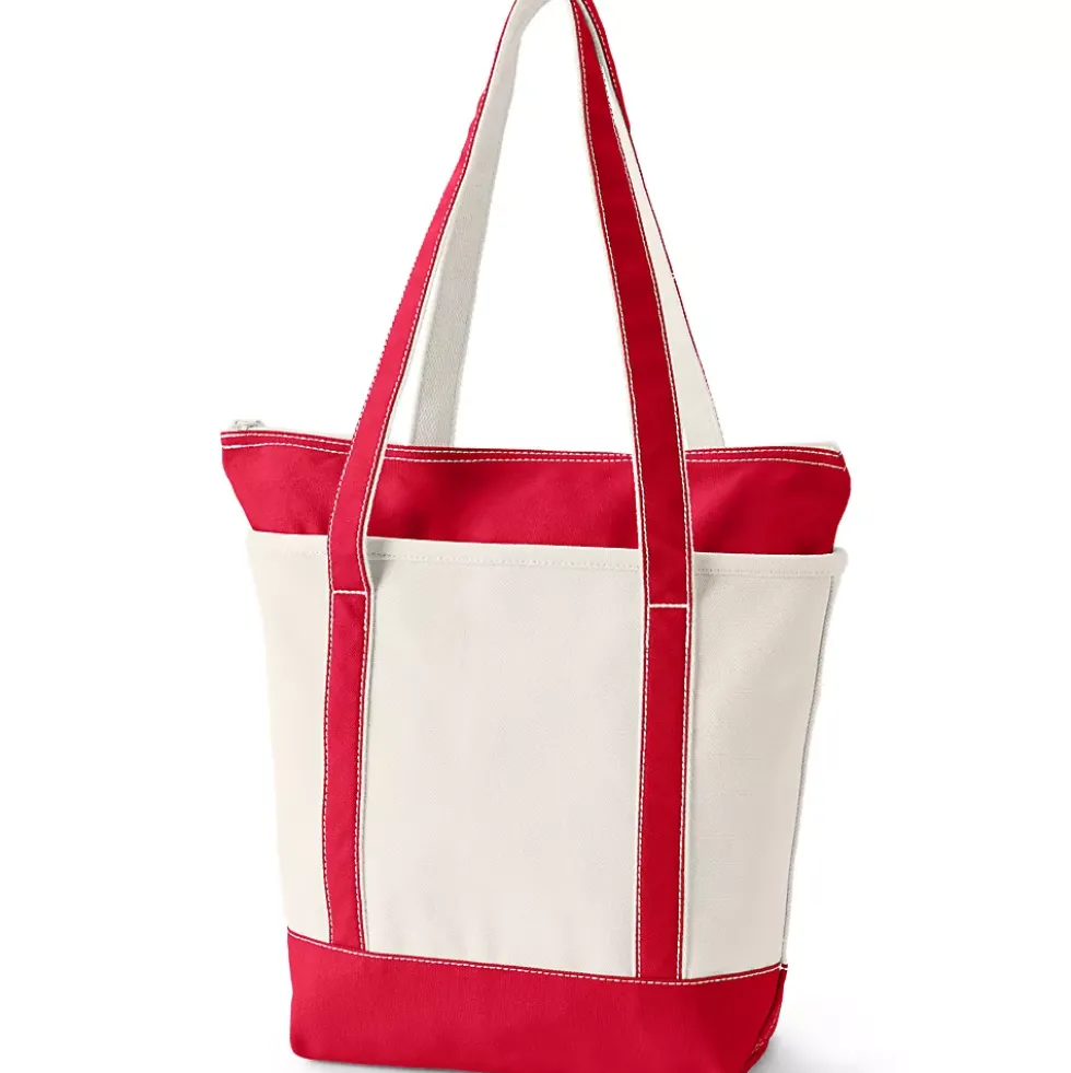 Medium 5 Pocket Open Top Canvas Tote Bag