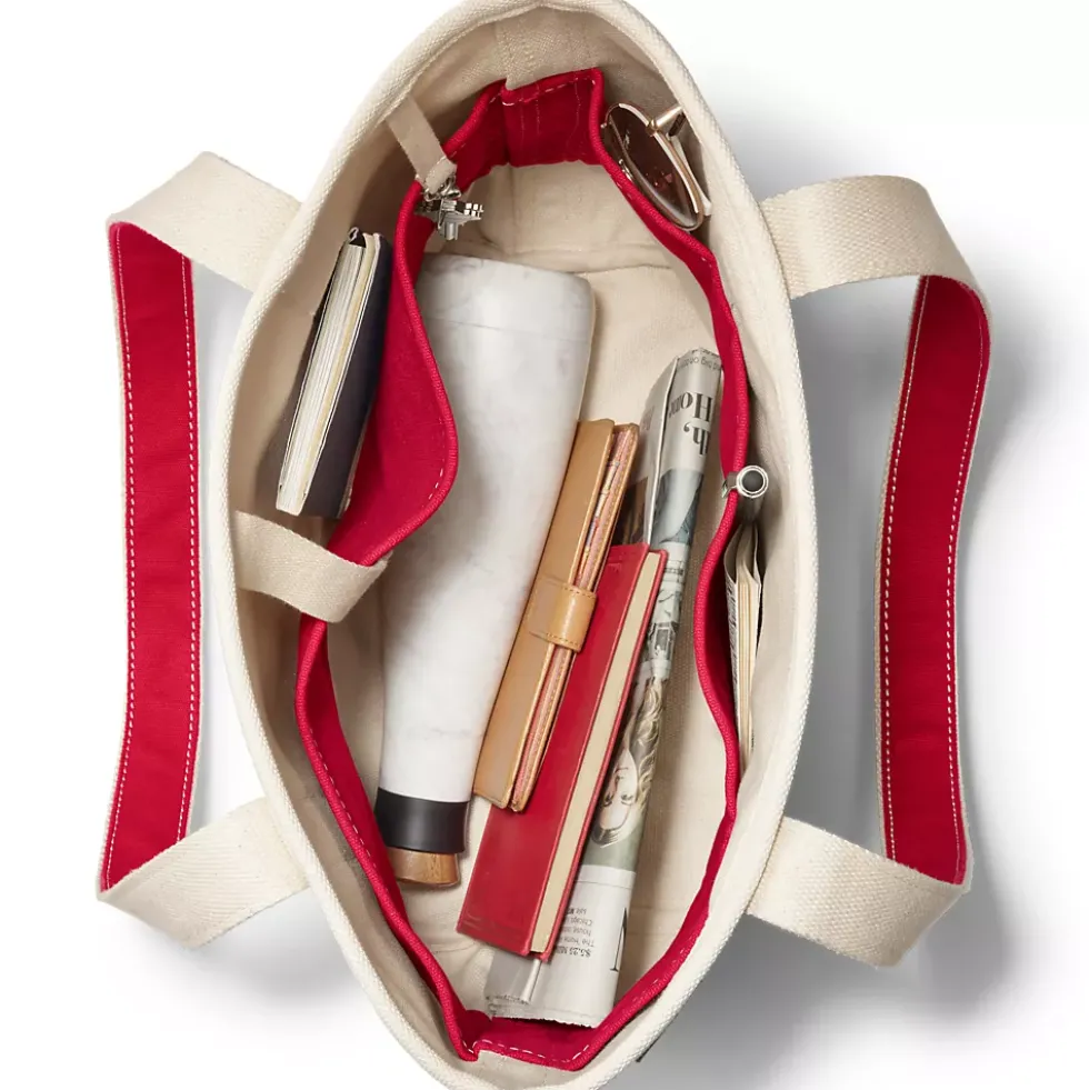 Medium 5 Pocket Open Top Canvas Tote Bag
