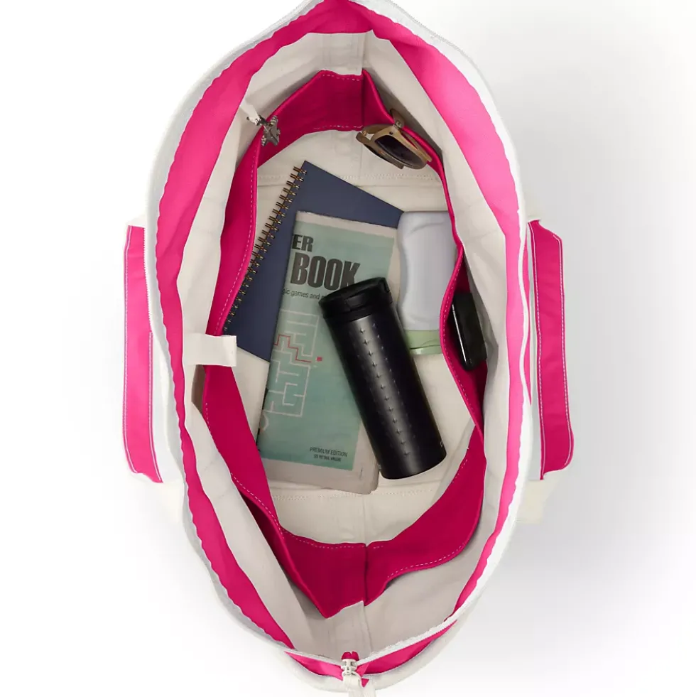 Medium 5 Pocket Open Top Canvas Tote Bag