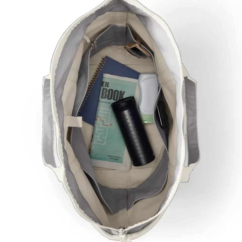 Medium 5 Pocket Open Top Canvas Tote Bag