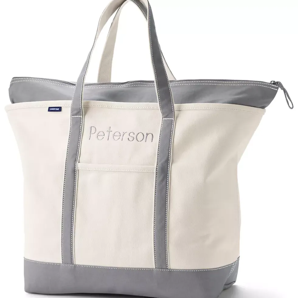 Medium 5 Pocket Open Top Canvas Tote Bag