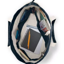 Medium 5 Pocket Open Top Canvas Tote Bag