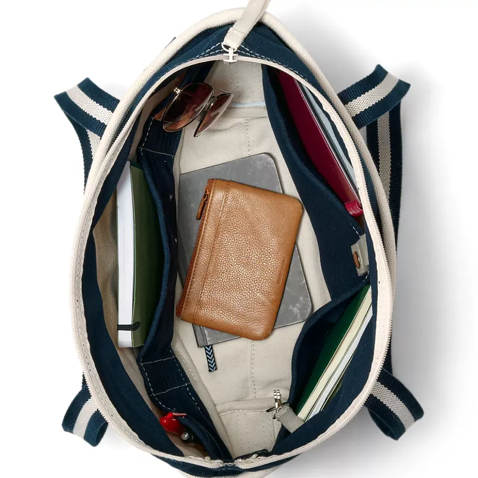 Medium 5 Pocket Open Top Canvas Tote Bag