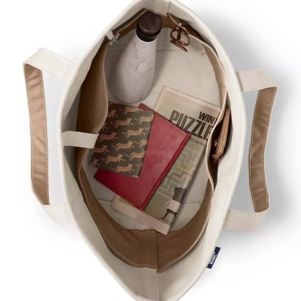 Medium 5 Pocket Open Top Canvas Tote Bag