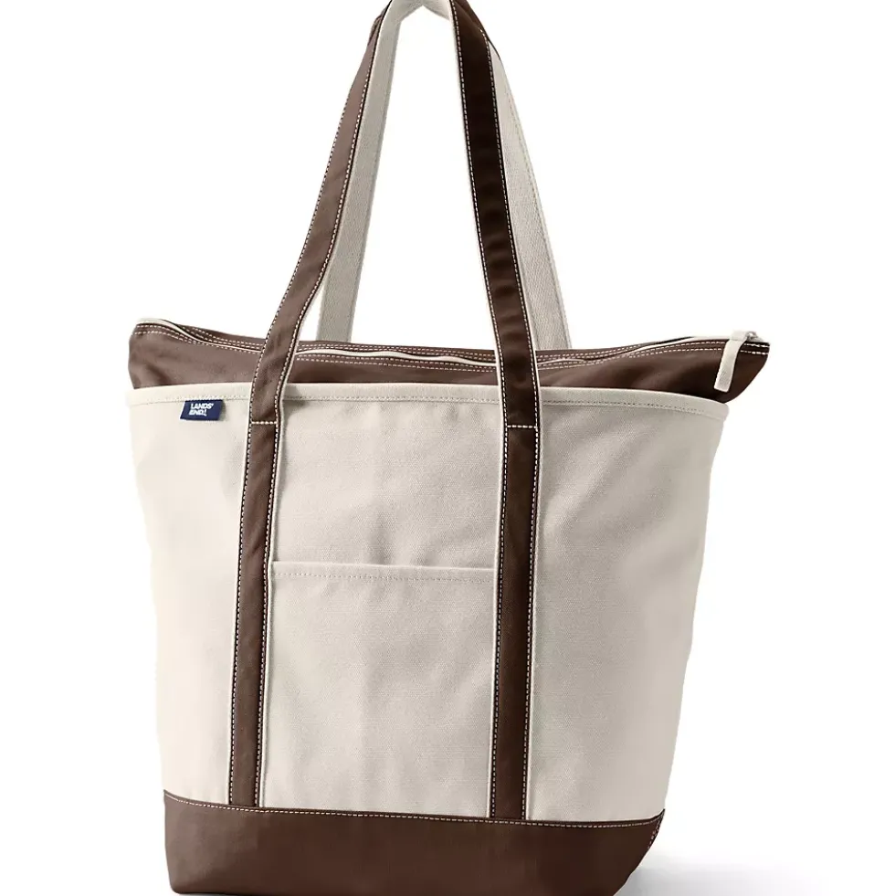 Medium 5 Pocket Open Top Canvas Tote Bag