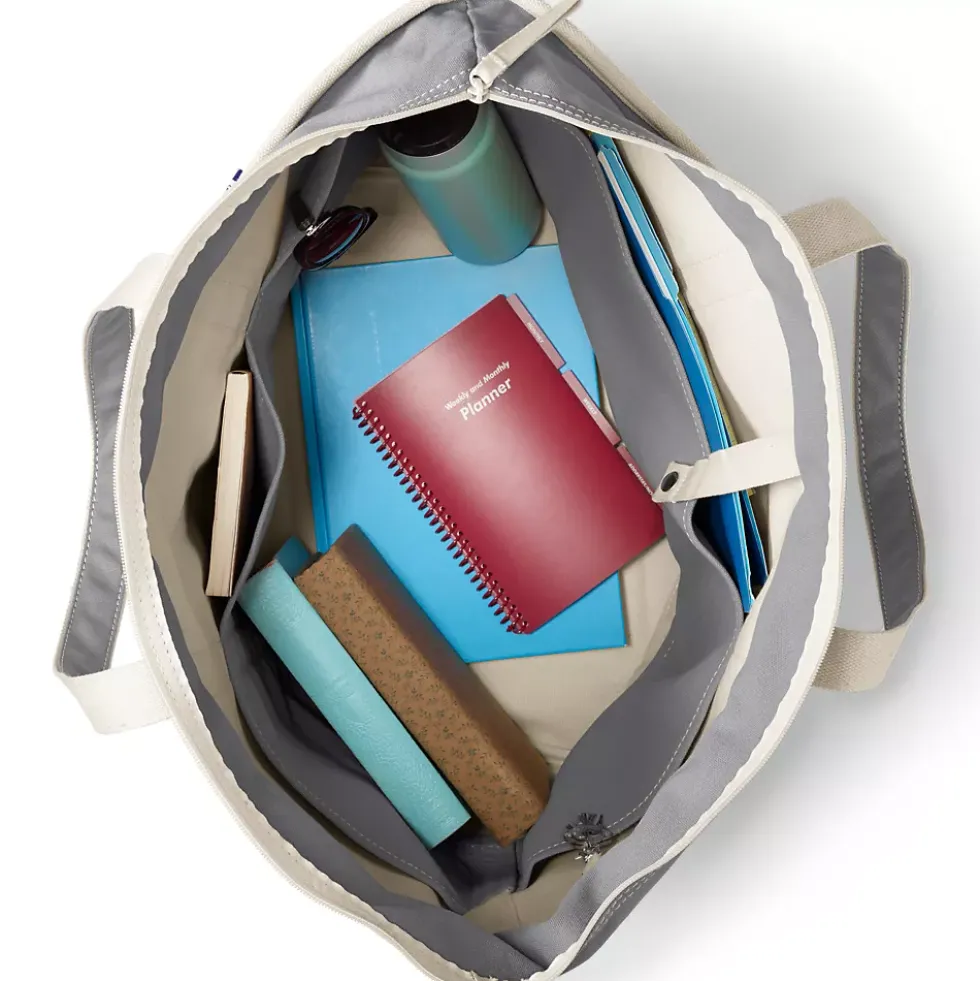 Medium 5 Pocket Open Top Canvas Tote Bag