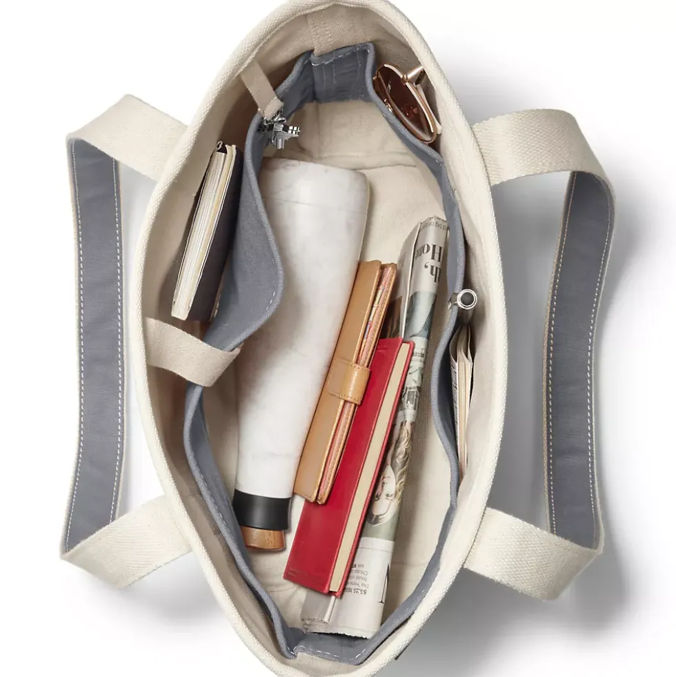 Medium 5 Pocket Open Top Canvas Tote Bag