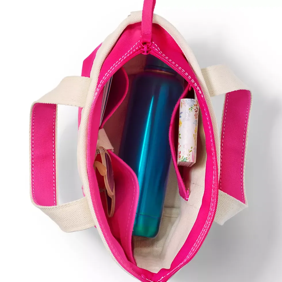 Medium 5 Pocket Open Top Canvas Tote Bag