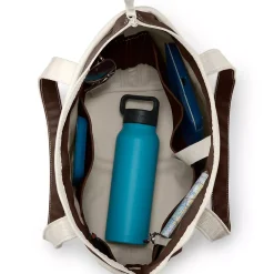 Medium 5 Pocket Open Top Canvas Tote Bag