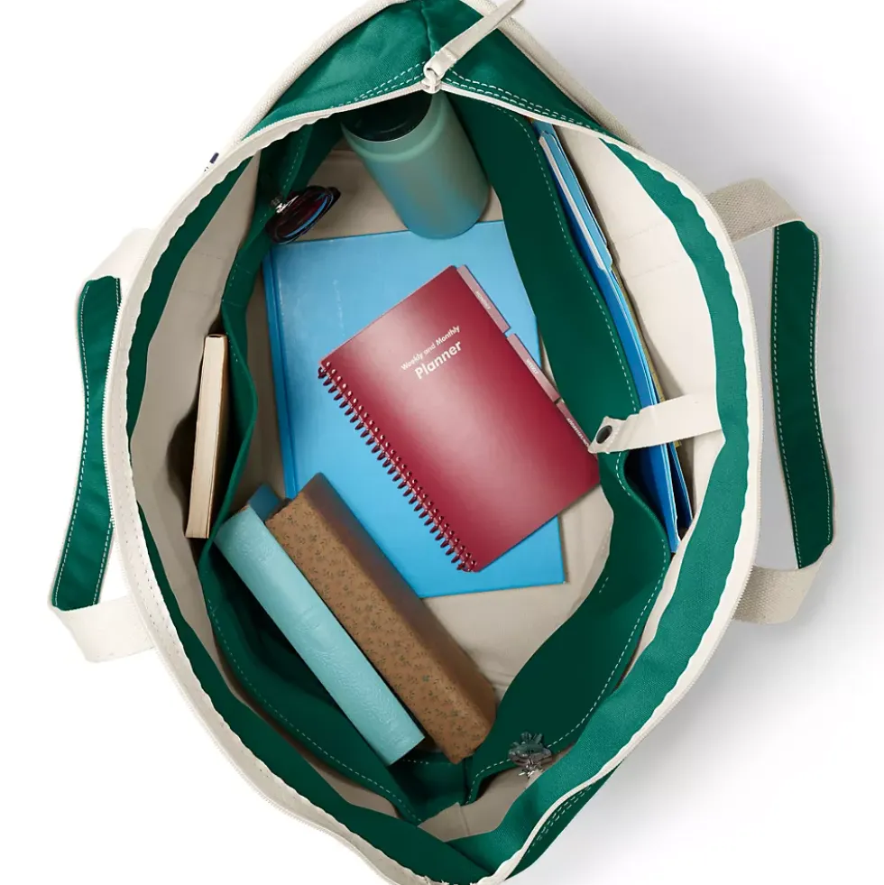 Medium 5 Pocket Open Top Canvas Tote Bag