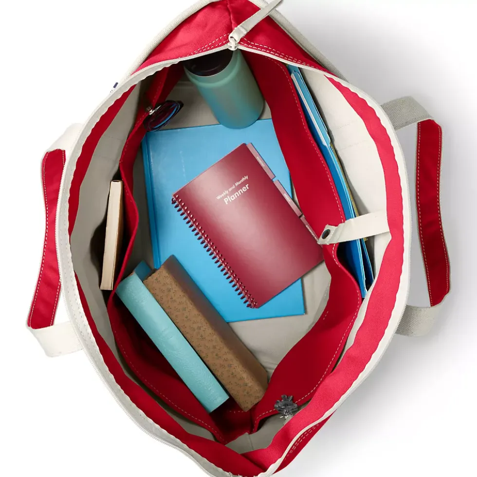 Medium 5 Pocket Open Top Canvas Tote Bag