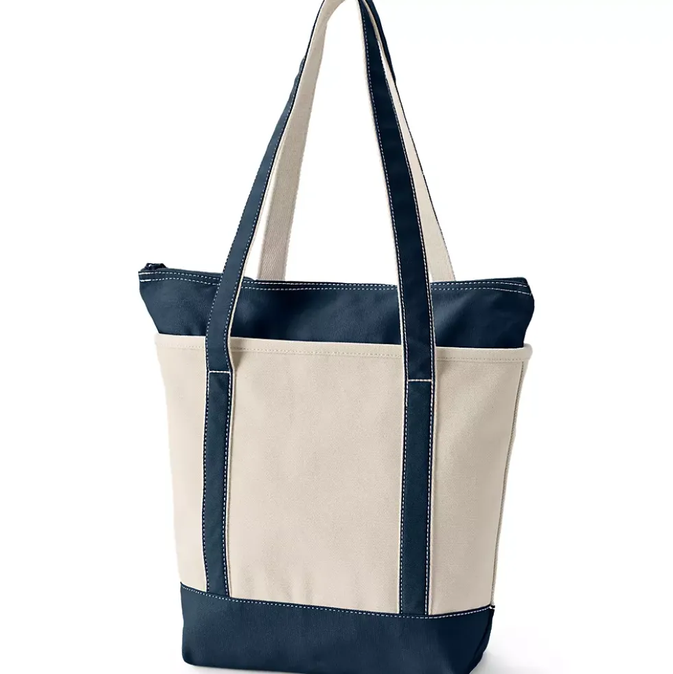 Medium 5 Pocket Open Top Canvas Tote Bag