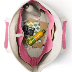 Medium 5 Pocket Open Top Canvas Tote Bag