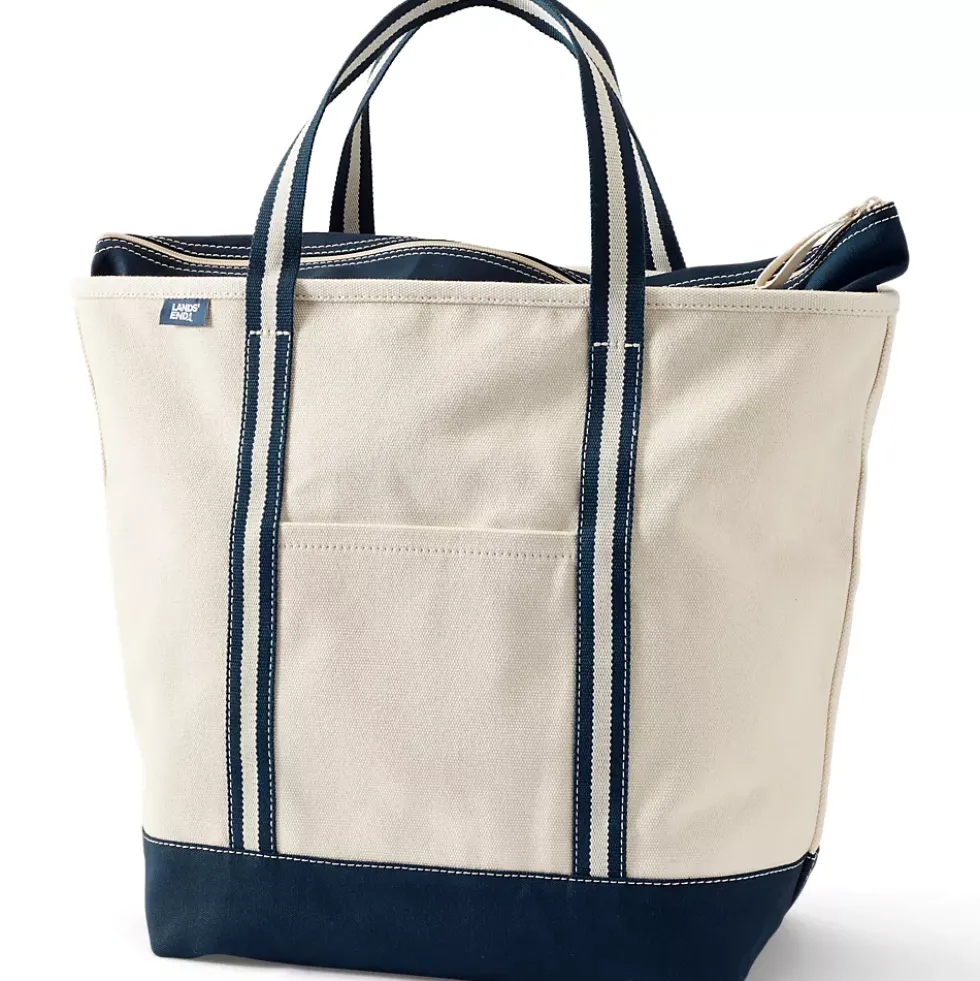 Medium 5 Pocket Open Top Canvas Tote Bag