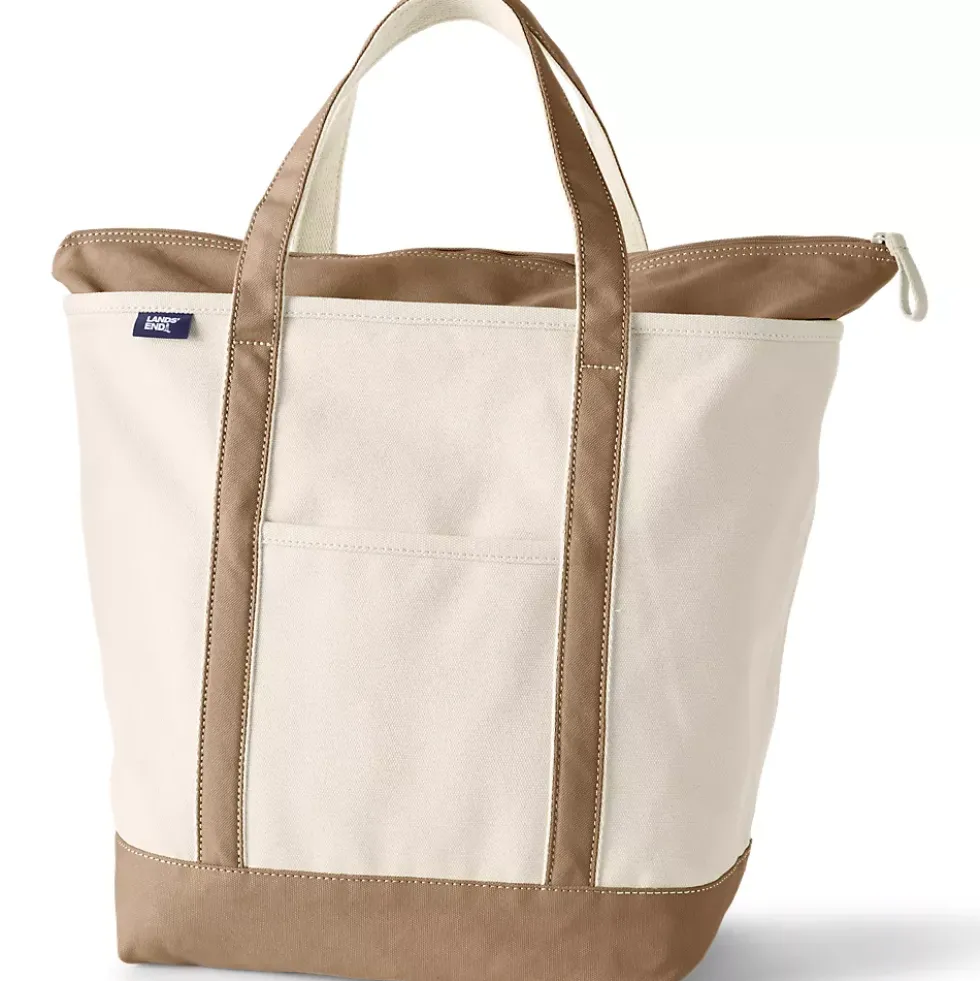 Medium 5 Pocket Open Top Canvas Tote Bag