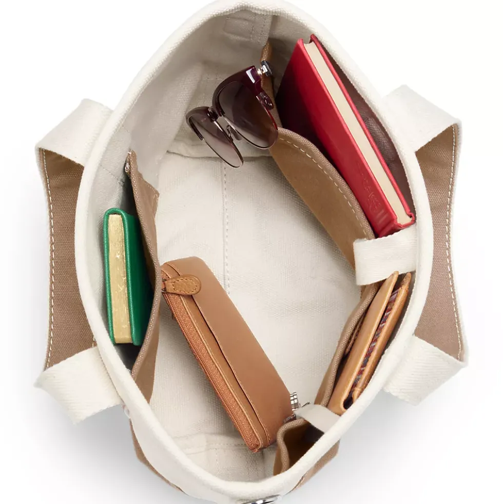 Medium 5 Pocket Open Top Canvas Tote Bag